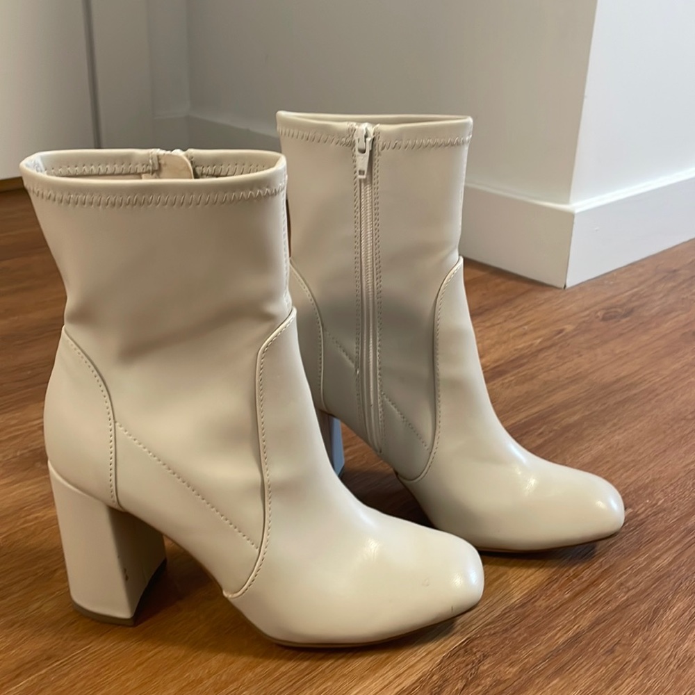 Selling white booties from target lightly worn!